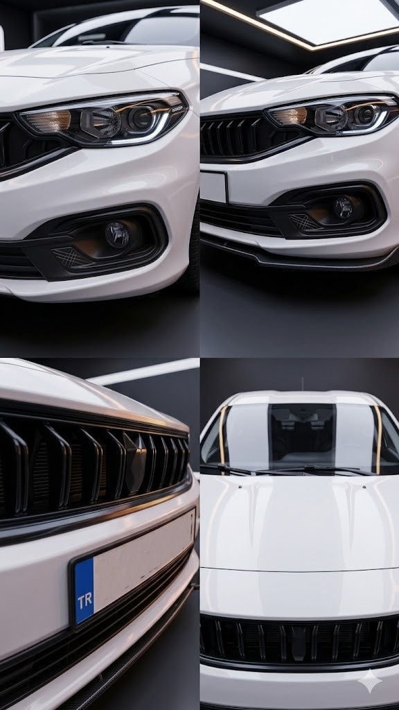 Fiat Egea 2020 Sonrası Bmw M Dizayn Ön Panjur Piano Black Işıksız Hb & Sedan Siyah