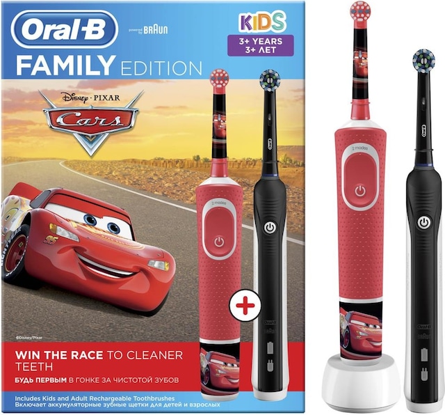 Oral-B D100 Şarj Edilebilir Diş Fırçası Aile Paketi Cars