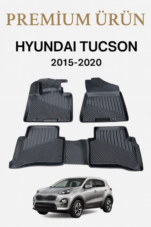 Hyundai Tucson 2015-2020 Uyumlu 3d Oto Paspas Premium