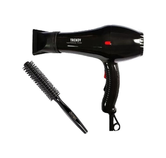 Trendy TR701 Saç Kurutma Makinesi Siyah + Hydra Berber Fön Fırçası