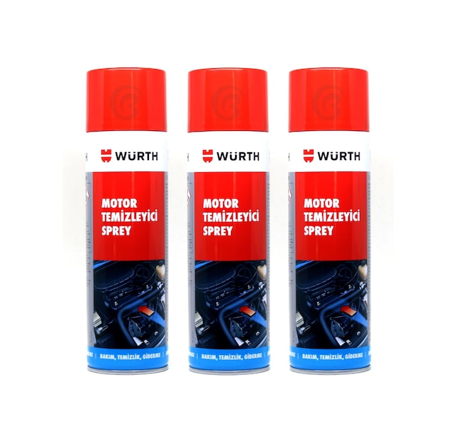 3X Würth Motor Temizleyici Sprey 500 Ml Su Gerekmez
