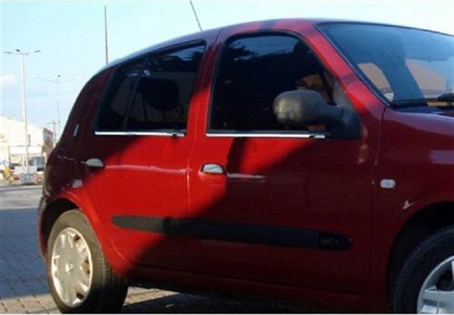 Renault Clio 2 Uyumlu HB 1999-2006 Krom Cam Çıtası 4 Parça Paslanmaz Çelik