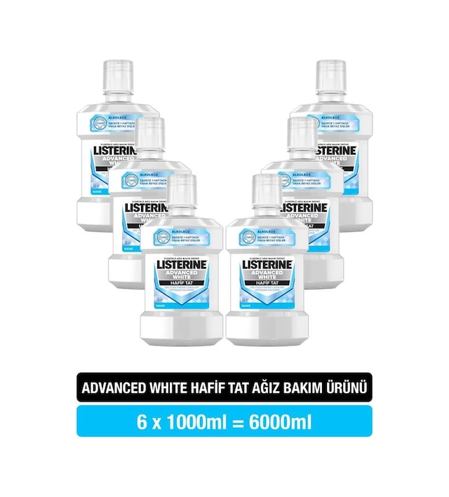 Listerine Advanced White Ağız Bakım Suyu 1000 Ml X6