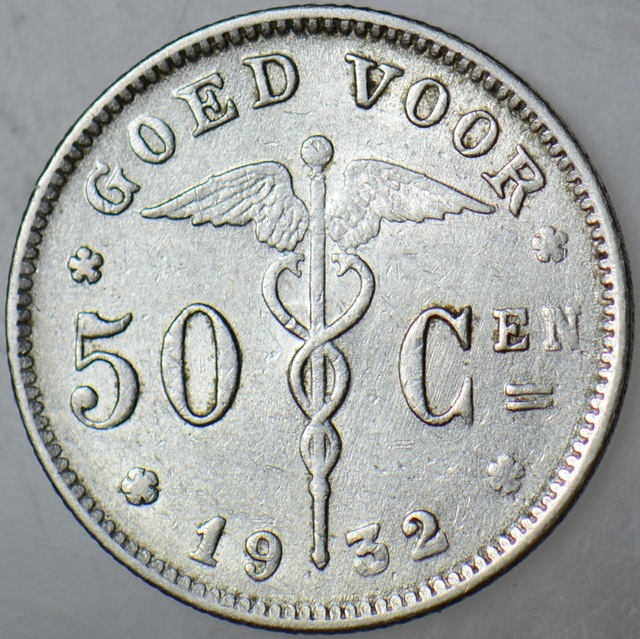 Belçika 50 Centımes 1932 Belgıe.