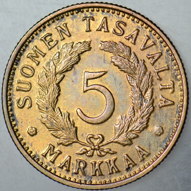 Finlandiya 5 Markka 1951 Çilaltı.