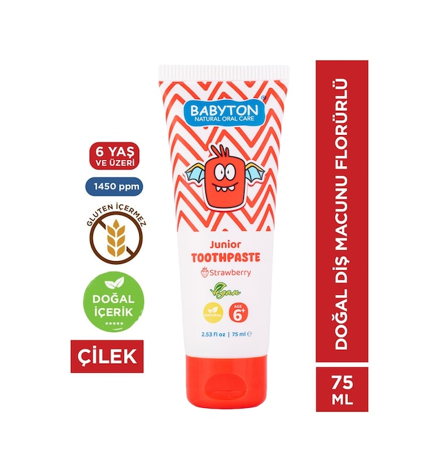 Doğal Çilekli Diş Macunu Florürlü Junior 6+ Temel Bakım