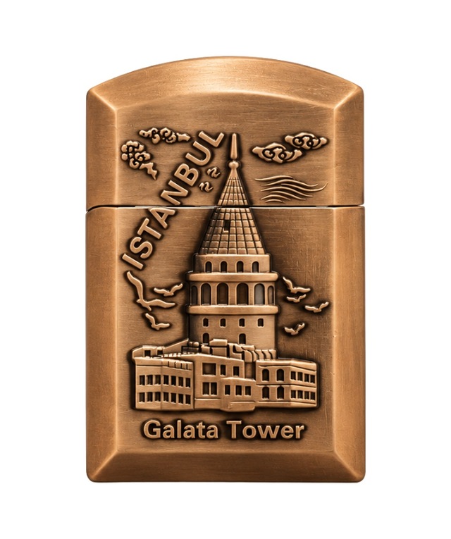 Hunter Soft Flame İstanbul Galata Kulesi Design Bronz Çakmak Ack023