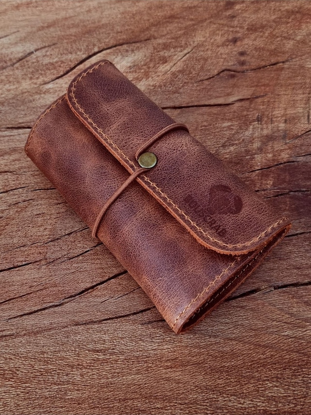 Tütün Kesesi Cüzdan Tütün Çantası %100 Gerçek Deri. Açık Boyut: 13cm 19cm Kapalı Boyut: 7cm 13cm
