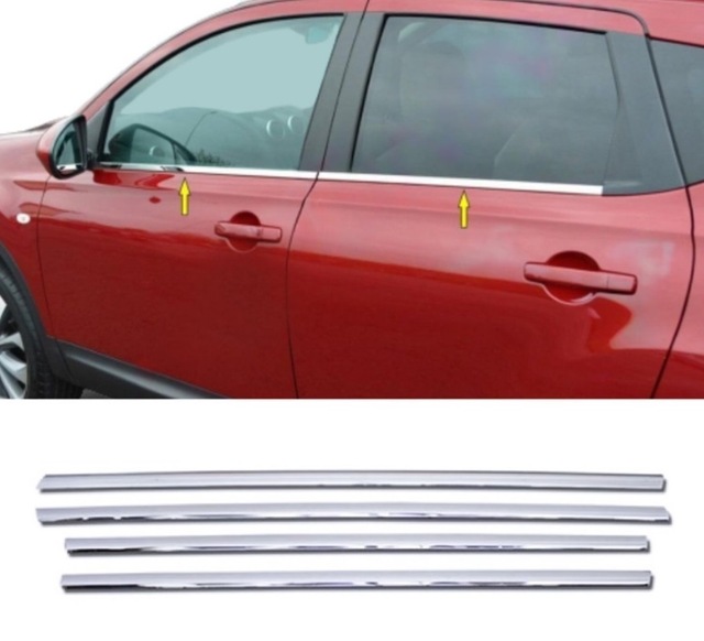 Nissan Qashqai 2007-2014 Arası Krom Cam Çıta 4 Parça P.çelik