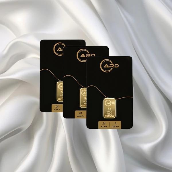 3 Adet 5 Gr 24 Ayar Ard Gram Altın