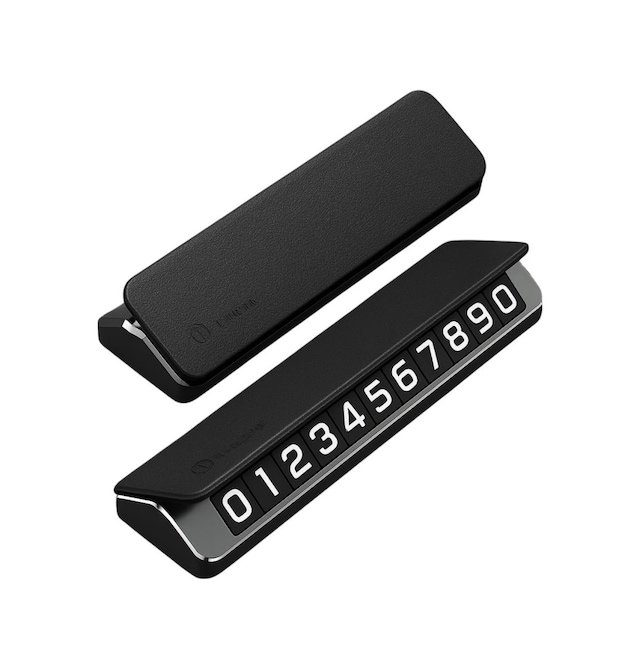 Coofbe Deri Kapaklı Gizlenebilir Alüminyum Araç Park Telefon Numaratörü Geçici Park Numaratör Plakalık 1 Adet