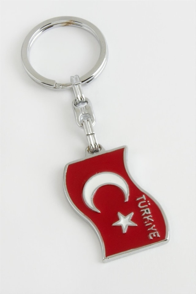 Ay - 123 - Yıldız Metal - Spt-gld - Anahtarlık Kırmızı