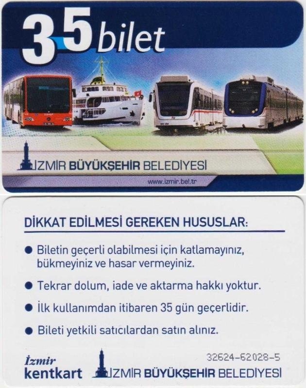 İzmir Kentkart 35 Bilet. Teşhir Ürün