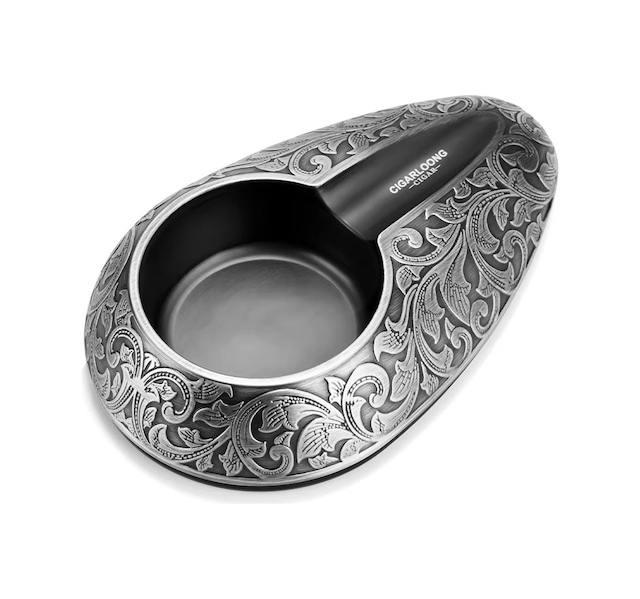 Cigarloong Damascus Oval Metal Puro Küllüğü Siyah Tekli