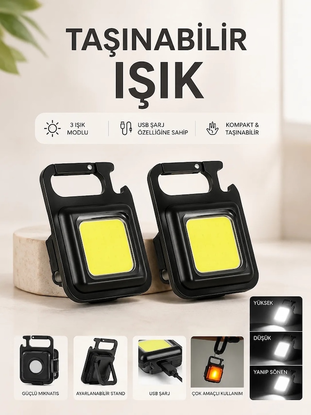 Taşınabilir Işık 3 Işık Modlu Usb Şarj Özeeliğine Sahip Diğer