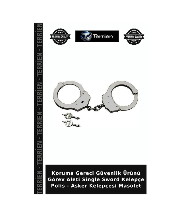 Koruma Gereci Güvenlik Ürünü Görev Aleti Single Sword Kelepçe Polis - Asker Kelepçesi Masolet