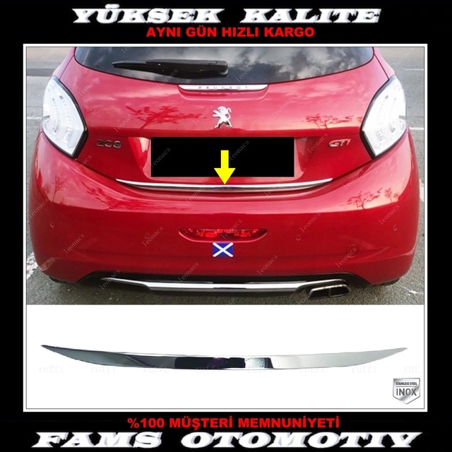 Peugeot 208 Krom Bagaj Alt Çıta 2012-2019 Arası P.Çelik