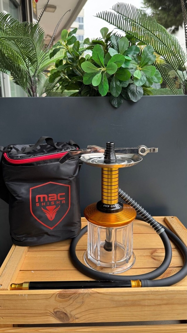 Mac Çantalı Cup Orbit Bardak Boy Nargile Takımı Gold