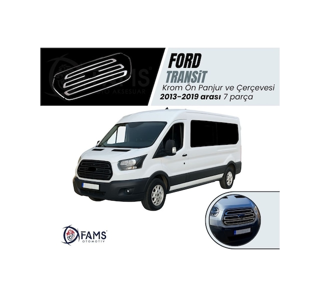 Ford Transit Krom Ön Panjur+Çerçeve 5 Prç. 2013-2019 P.Çelik
