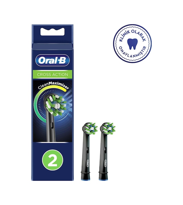 Oral-B Cross Action 2'li Diş Fırçası Yedek Başlığı EB50 Siyah