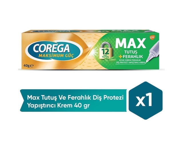 Max Tutuş Ve Ferahlık Diş Protezi Yapıştırıcı Krem 40 Gr