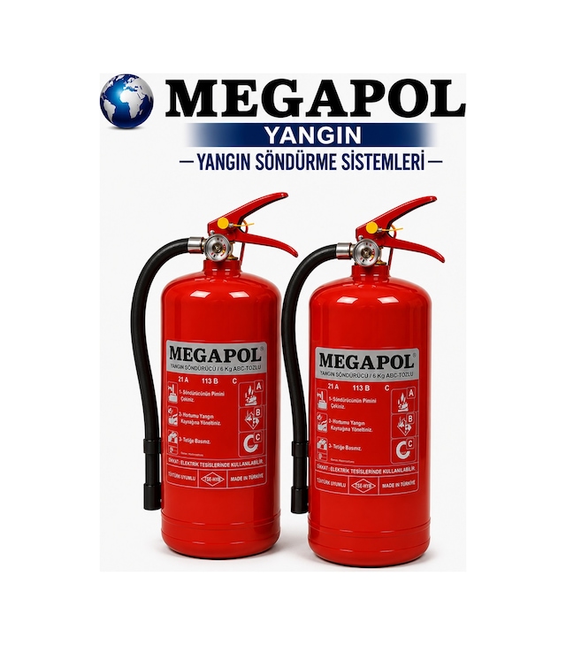 6 Kg 2 Adet Yangın Söndürme Cihazı, Yangın Tüpü, Yangın Sömürücü, Yangın Söndürme Tüpü. Yangın Söndürme Cihazları
