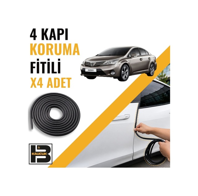 Toyota Avensis 2010-2014 Kapı Koruma Fitili-4 Kapı-siyah-bm2315