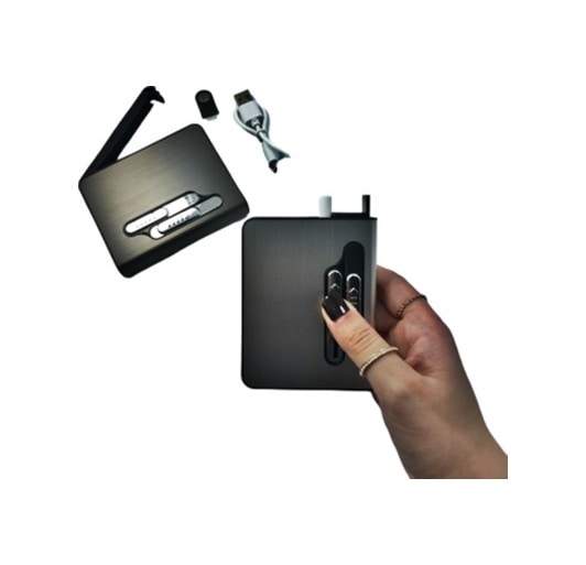 Usb Şarjlı Izgaralı Sigara Çıkaran Çakmaklı Tabaka