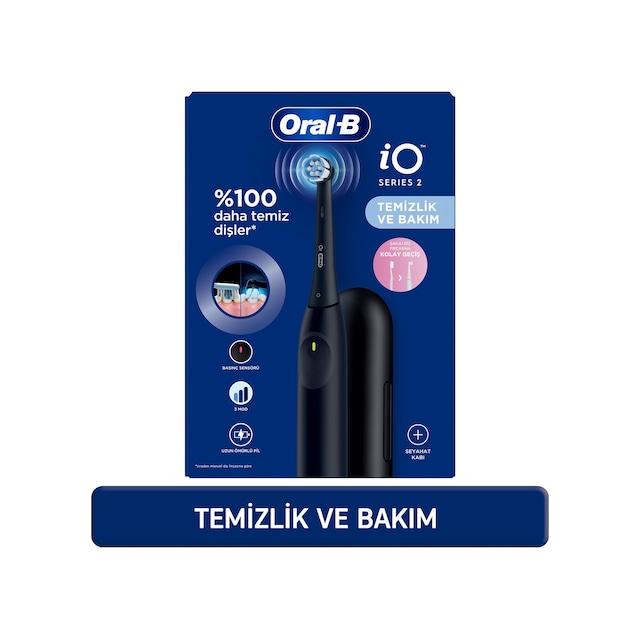 Oral-b İo 2 Şarjlı Diş Fırçası - Siyah, Seyahat Kabı İle