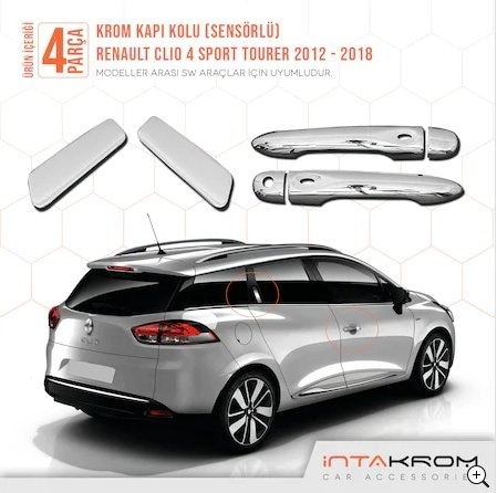 intakrom Renault Clio 4 Sport Tourer İcon Krom Kapı Kolu Sw - 2012 -2018