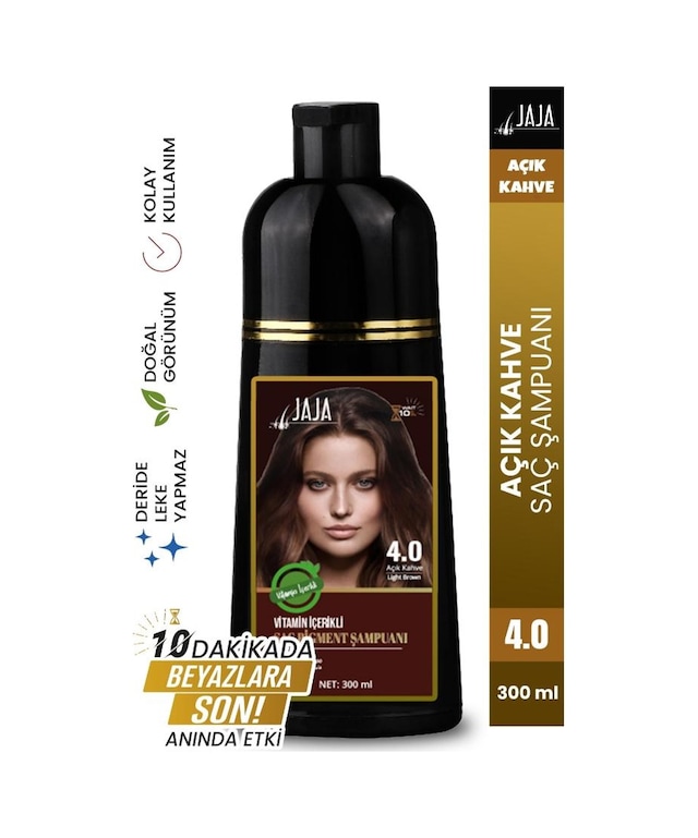 Jaja Vitamin İçerikli Saç Pigment Şampuanı Unisex 300 Ml 4.0 Açık Kahve Tüm Saçlar