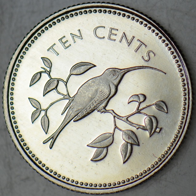 Belize 10 Cent 1974 Hatıra. 21.000 Adet Basılmıştır. Proof Baskı Çil -