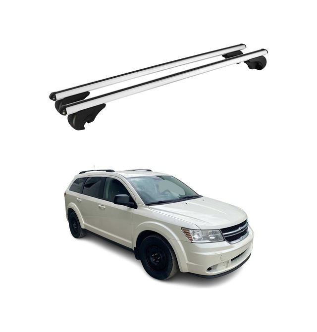 Dodge Journey 2008-2020 Arası Uyumlu Port Bagaj Taşıyıcı Ara Atkı Alüminyum Gümüş 2 Parça