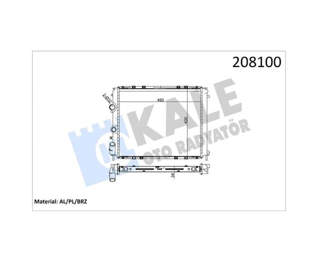 Radyatör - 119 - Clıo Iı 98-kng 98-03 Ac Mek 480x391x34 1 Sıra - Dpmıx-hb - Alb Sistem