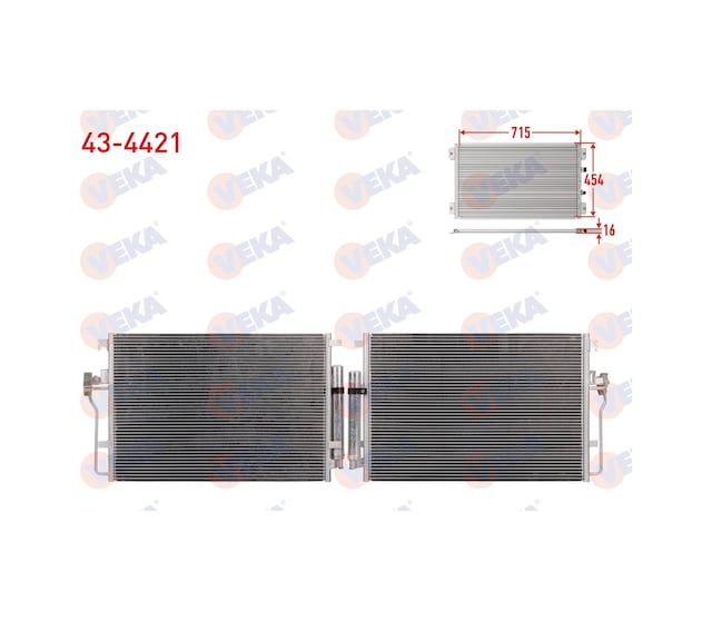 Klima Kondanseri Veka 434421 Sprinter 2006-2018 / 2018+ 651 Motor Crafter 2006-2018 Oem 9065000054