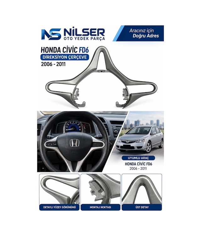 Honda Civic Fd6 Direksiyon Çerçeve Gri 2006-2011