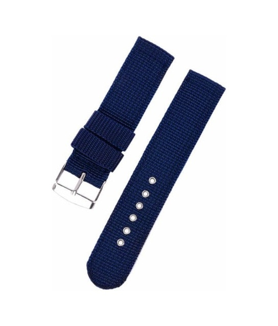 Kumaş Tekstil Perlon 24Mm Saat Kordonu Lacivert Saat Kayışı Kolça