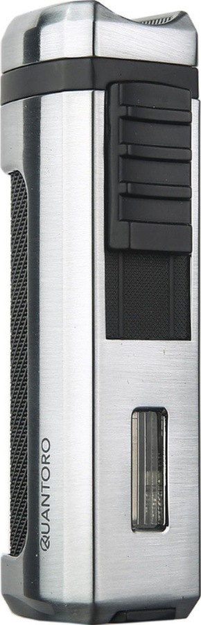 Quantoro 3 Torch Pürmüz Gümüş-siyah Metal Puro Çakmağı - Trz1041
