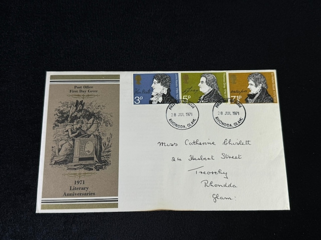 İngiltere Fdc 1971 Literary Anniversaries İlk Gün Zarfı Tam Seri Teşhir Ürün