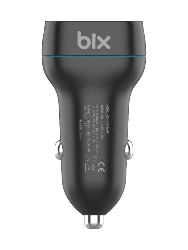 Bix Bx-Ccp36Wt 36W Qc 3.0 Usb Pd Araç Içi Hızlı Şarj Adaptörü Siyah
