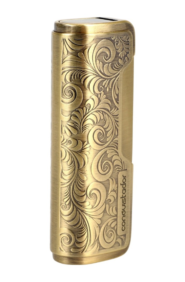 Conquistador Tek Torch Pürmüz Gold İşlemeli Metal Puro Çakmağı Cnq-031