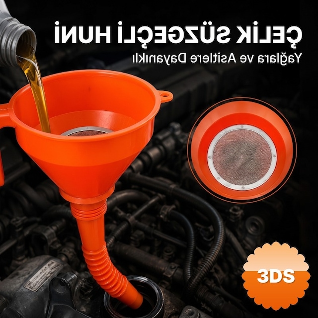 Çelik Süzgeçli Huni Spiralli Ve Sabit Borulu 2.2 Litre Kapasite