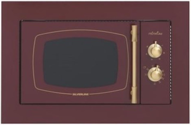 Silverline MW9033R01 Retro Rustk Bordo Ankastre Mikrodalga Fırın