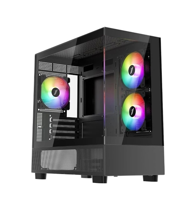 1ST PLAYER MIKU MI5 3.1 SILVER 6X12CM FAN mATX ARGB Black Tempered Glass 750W PSU 80+ Silver