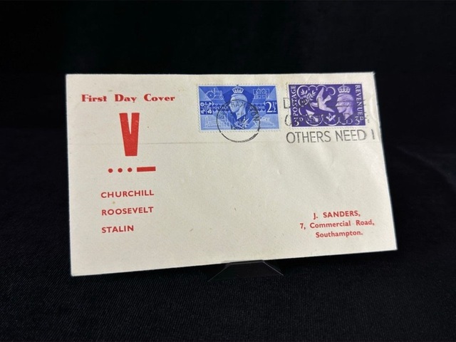 1948 Fdc İlk Gün Zarfı V Victory Churchill Roosevelt Stalin Özel Damgalı Don't Waste Bread Others Teşhir Ürün