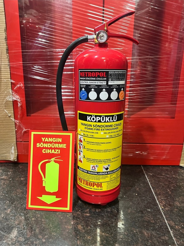 İş Yeri Açmak İçin Uygun 6 Kg Foam Köpüklü Yangın Söndürücü