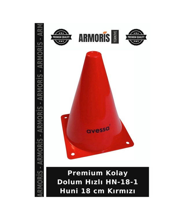 Premium Kolay Dolum Hızlı Hn-18-1 Huni 18 Cm Kırmızı
