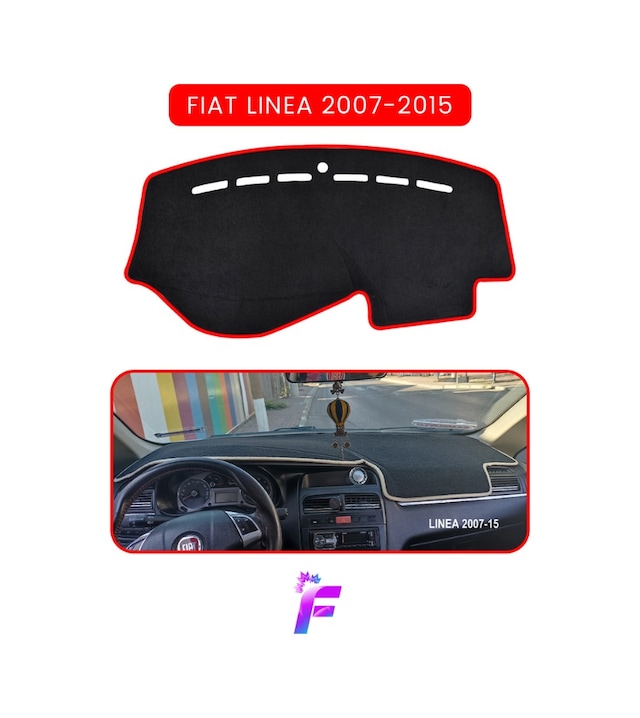 Fıat Linea 2007-2015 Torpido Örtüsü Güneşten, Isıdan, Çatlamadan Korur Oto Aksesuar Tb33 Kırmızı