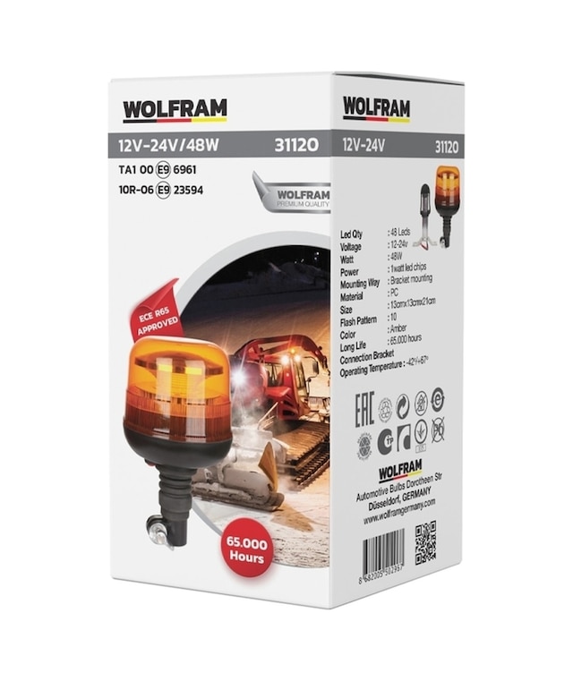 Ledli Döner Lamba Körüklü 12 Volt 48watt