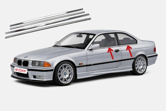 Bmw E36 Sedan Krom Cam Alt Çıtası 4 Parça 1991-1998 Paslanmaz Çelik Sqvz6kbmms